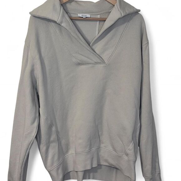 Reiss Tops - Reiss Cream Colored  ‘ Farley ‘ Sweatshirt  Size M Preppy Athleisure